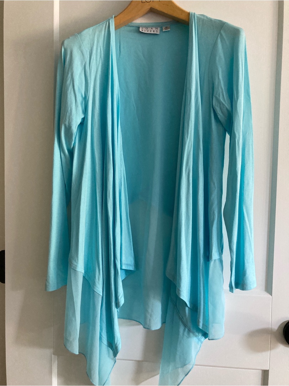 Joan Rivers Turquoise Open Front Cardigan